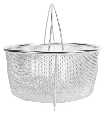 Image de Passoire multifonctionnelle en acier inoxydable pour autocuiseur, panier vapeur pour autocuiseur, idéal pour cuire les aliments à la vapeur ou à la friture, diamètre 20 cm / 7,9 pouces