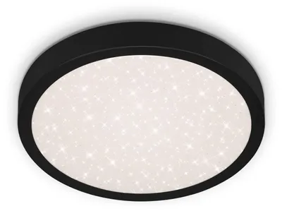 Image de BRILONER -Lampe de plafond LED avecReproduction étoilé, plafonnier LED plat, température de couleur blanc neutre, Ø280 mm, noir