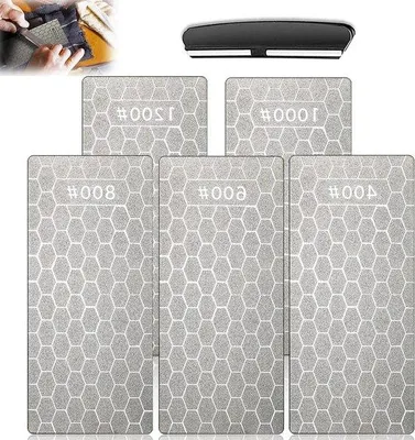 Immagine prodotto di Set professionale di 5 pietre abrasive diamantate, grana 400/600/800/1000/1200, antiscivolo