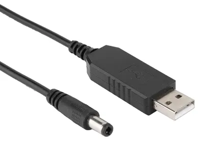 Zdjęcie produktu dla Przewód USB do złącza 5,5 mm x 2,1 mm z podwyższającym napięcie z 5 V do 12 V, przeznaczony do lamp biurkowych, routerów i modemów