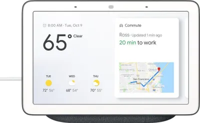Produktbild von Google Nest Hub, 17,8 cm (7"), LCD, 802.11b, 802.11g, Wi-Fi 4 (802.11n), Wi-Fi 5 (802.11ac), Schwarz, Weiß, 178,5 mm, 67,3 mm
