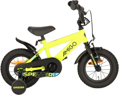 Produktbild von AMIGO Kinderfahrräder Jungen Speeder 12 Zoll Jungen Rücktrittbremse Gelb/Schwarz
