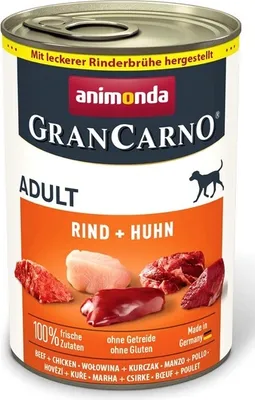 Zdjęcie produktu dla animonda GranCarno Original, Dorosły, Wołowina, Kurczak, 400 g, Bez cukru, Bez soi