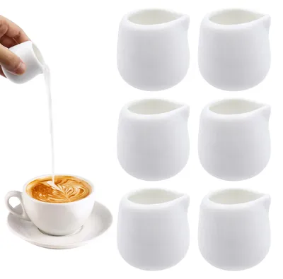 Image de Pot à lait - Céramique - 50 ml - Lot de 6 - Blanc