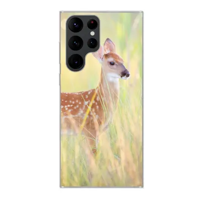 Produktbild von MuchoWow® Handyhülle Schutzhülle Hülle für Samsung Galaxy S22 Ultra Hirsche - Gras - Grün Silikon Softcase Handy Hülle - Abbildung