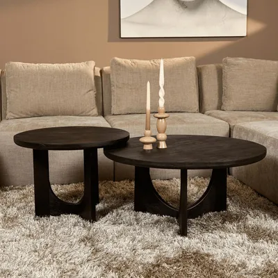 Productafbeelding van StarFurn Salontafel Guus Zwart Ø60cm