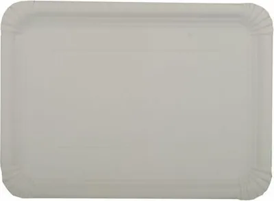 Produktbild von 250 tradingbay24 Teller, Pappe [rc] eckig 21 cm x 29 cm weiss tbU95332 Einwegteller Pappteller