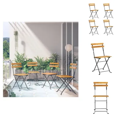 Produktbild von vidaXL Klappbare Bistrostühle 4 Stk. Massivholz Akazie -  Gartenstühle