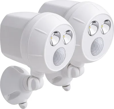 Produktbild von 2er Set Außenstrahler, Bewegungsmelder, weiß, Akku, H 10 cm