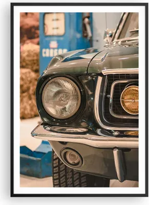 Produktbild von Gerahmtes Poster - Schwarzer Rahmen - Abdeckung Ford Mustang - 70x100 cm - Wand Bild - Wanddeko - Wandbilder - Kunstposter - Wandposter - Bilderrahmen - Bilder - Kunstdruck - P2BPA70x100-4480