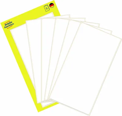 Produktbild von Avery Zweckform 3047, Vielzweck-Etiketten, 98 x 51 mm, 6 Etiketten / 6 Bögen, Weiß