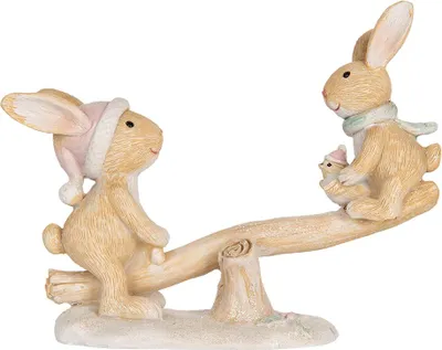 Produktbild von Clayre & Eef Dekorationsfigur Kaninchen 16x6x11 cm Braun Kunststoff