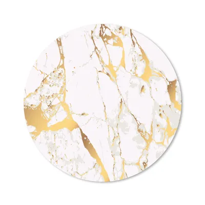 Produktbild von MuchoWow® Mauspad Mousepad Marmor - Gold - Weiß - Chic 20x20 cm - Mousepads - Maus Mat - Pad - Mausunterlage - Schreibtischmatte