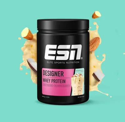 Produktbild von ESN Designer Whey Protein 908 g Almond Coconut