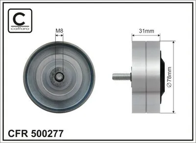 Produktbild von CAFFARO 500277 Umlenkrolle Keilrippenriemen 78mm für AUDI A8 (4E2, 4E8) für VW Phaeton (3D1, 3D2, 3D3, 3D4, 3D6, 3D7, 3D8, 3D9)