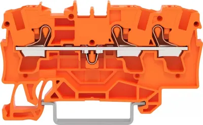 Immagine prodotto di Morsetto passante a 3 conduttori WAGO; con leva; 4 mm²; arancione 2204-1302