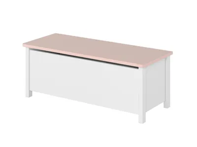 Produktbild von Furniture24 Truhe Luna Ln10 Kiste Spielzeugkiste Kiste Alpinweiß/Rosa Mädchenzimmer Kinderzimmer