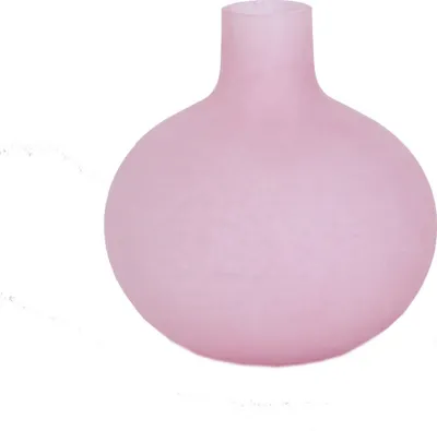 Produktbild von Vase bauchig/rund in Matt rosa Höhe ca. 13cm
