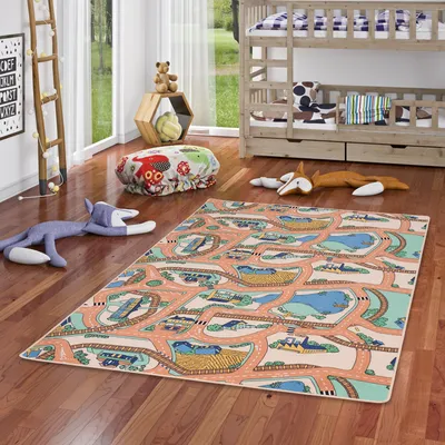 Produktbild von Kinder Spiel Straßenteppich Beige, Größe:400x500 cm