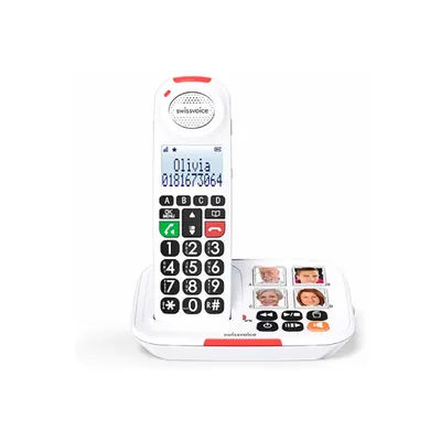 Produktbild von SwissVoice Xtra 2155, Analoges/DECT-Telefon, Kabelloses Mobilteil, Freisprecheinrichtung, 100 Eintragungen, Anrufer-Identifikation, Weiß