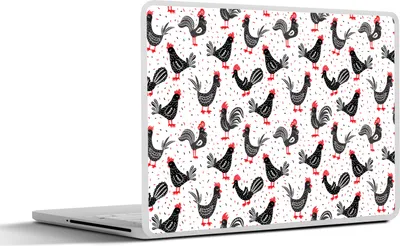 Produktbild von MuchoWow® Laptop Aufkleber Sticker Cover Muster - Huhn - Vogel 25x18 cm - Laptop-Deko