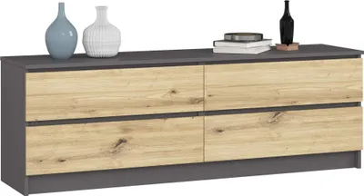 Image de Commode K160 4 tiroirs en gris graphite avec finition DÅB ARTISAN