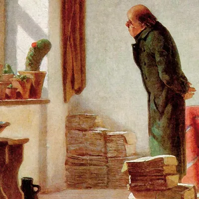Produktbild von Carl Spitzweg Kunstdruck Bild - Der Kaktusliebhaber, 1850 (70 x 70 cm)