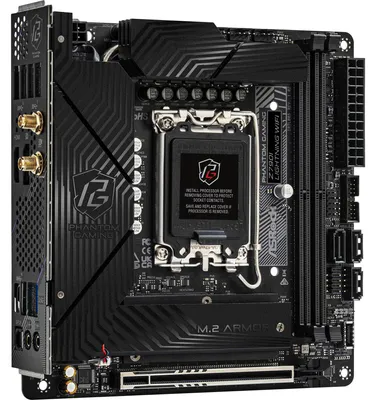 Produktbild von Asrock Z790I Lightning WiFi, Intel, LGA 1700, Intel Core i3 12th Gen, Intel Core i3 13th Gen, Intel Core i3 14th Gen, Intel Core i5 12th Gen,..., DDR5-SDRAM, 128 GB, DIMM