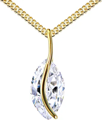 Produktbild von Zikonia-Anhänger Gold 333, 8 Karat mit Zirkonia-Stein. Damenschmuck in edlem Design Mit Halskette - Kettenlänge 55 cm.