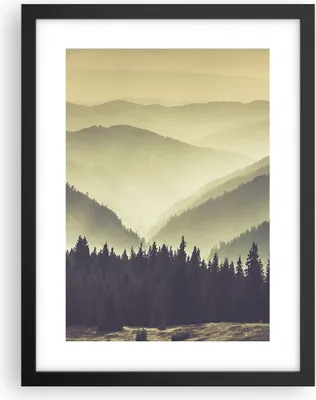 Produktbild von Gerahmtes Poster - Schwarzer Rahmen - Berge Wald Natur - 30x40 cm - Wand Bild - Wanddeko - Wandbilder - Kunstposter - Wandposter - Bilderrahmen - Bilder - Kunstdruck - Wandbild - P2BPA30x40-3820