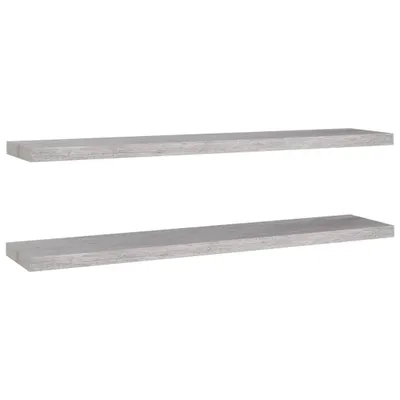 Obrázok produktu pre Plávajúce nástenné police 2 ks betónovosivé 120x23,5x3,8 cm MDF