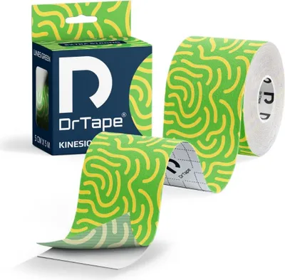 Zdjęcie produktu dla DrTape mocna wodoodporna taśma do tejpingu 5 cm x 5 m zielono - żółty