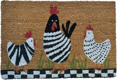 Obrázek produktu pro HOME ELEMENTS Rohož z kokosových vláken Slepičky, 40x60 cm