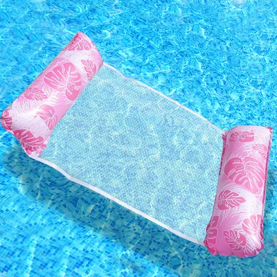 Image de ASKSA Matelas gonflable Piscine Accessoires Matelas gonflable Matelas à eau Hamac gonflable Adultes,Feuilles roses