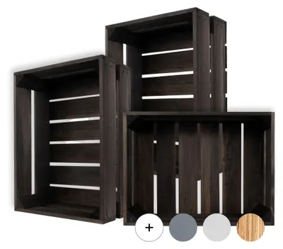 Productafbeelding van Creative Deco 3 x Decoratieve Natuurlijke Houten Doos, 40 x 30 x 15 cm