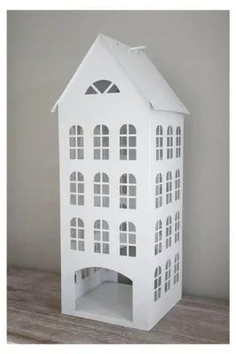 Produktbild von Laterne White Home weißes Metallhaus H60cm Dekohaus