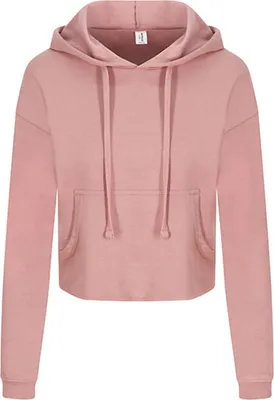 Produktbild von Just Hoods JH016 | Damen Cropped Hoodie - Weiche Baumwollaußenseite - Farbe: Dusty Pink - Größe: XXS