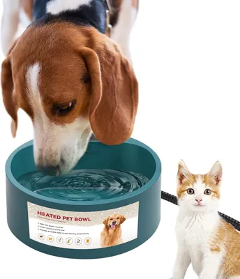 Produktbild von Beheizter Wassernapf für Haustiere, 2,2 l, geeignet für Katzen, Hunde, Kaninchen und Vieh im Freien