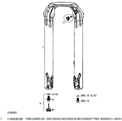Produktbild von Rockshox Boxxer C1 2019+ 29´´ Boost Ultimate Gabel Senkt Sich Rot Rot One Size
