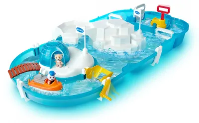 Produktbild von Aqua Play 8700001522 Wasserbahn Eisberg Iglo Brücke Boot 2 Spielfiguren Spielset für Kinder