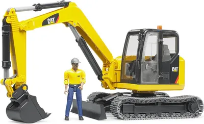 Produktbild von Bruder 02466 - Cat Minibagger mit Bauarbeiter