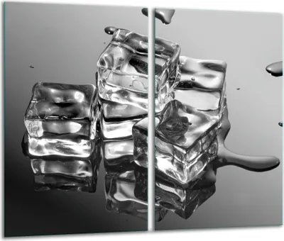 Produktbild von Herdabdeckplatten 2 teilig 30x52 Glaskeramikfeld Abdeckung Glas Eis