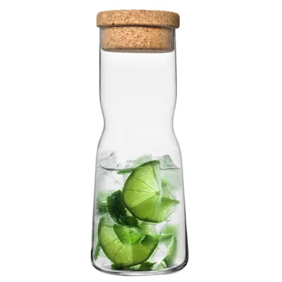 Produktbild von KROSNO Splendour Wasserkaraffe 1000 ml – Glas-Karaffe mit Korkdeckel, elegantes Design, ideal für Wasser, Säfte und Erfrischungsgetränke