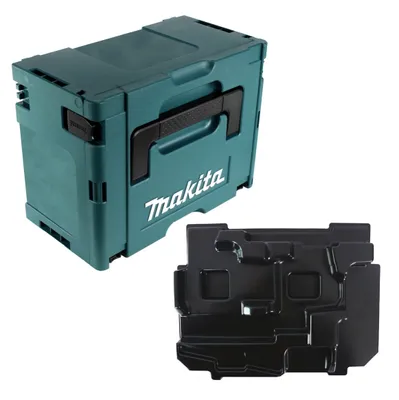 Produktbild von Makita Werkzeugkoffer MAKPAC 3 aus Kunststoff, mit Einlage, robust, zwei Schnappverschlüsse, Tragegriff, kompatibel mit BJV / DJV 141 / 181, Maße: ca. 395 x 295 x 215 mm (L x B x H)