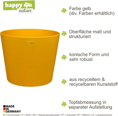 Produktbild von Kunststoff Blumenampel Florenz gelb Ø 16.5 cm Höhe 13.5 cm