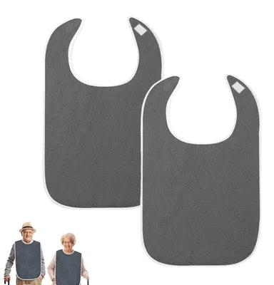 Produktbild von Wiederverwendbare Lätzchen für Erwachsene, 2 Stück in Grau