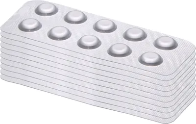 A stack of blister packs of pills.