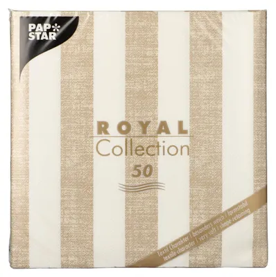 Obrázek produktu pro Papstar Servietten sand ROYAL Collection Lines 40x40cm 50 Stück