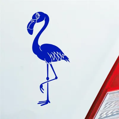 Produktbild von Auto Aufkleber Flamingo Vogel Tier Bird KFZ Car 9x19 cm Dunkelblau Sticker Heckscheibenaufkleber