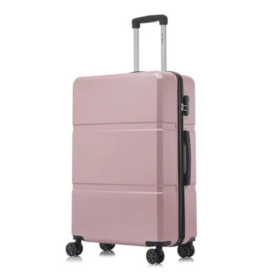 Produktbild von Koffer Trolley Reisekoffer Suitcase, Rollkoffer Handgepäck ,mit 4 Rollen360°, Hartschalenreisekoffer, Zahlenschloss, Weicher Gummigriff(S, Roségold)
